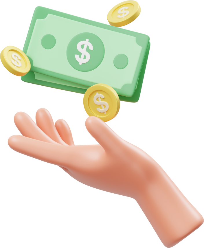 Holding Moneys 3D Icon